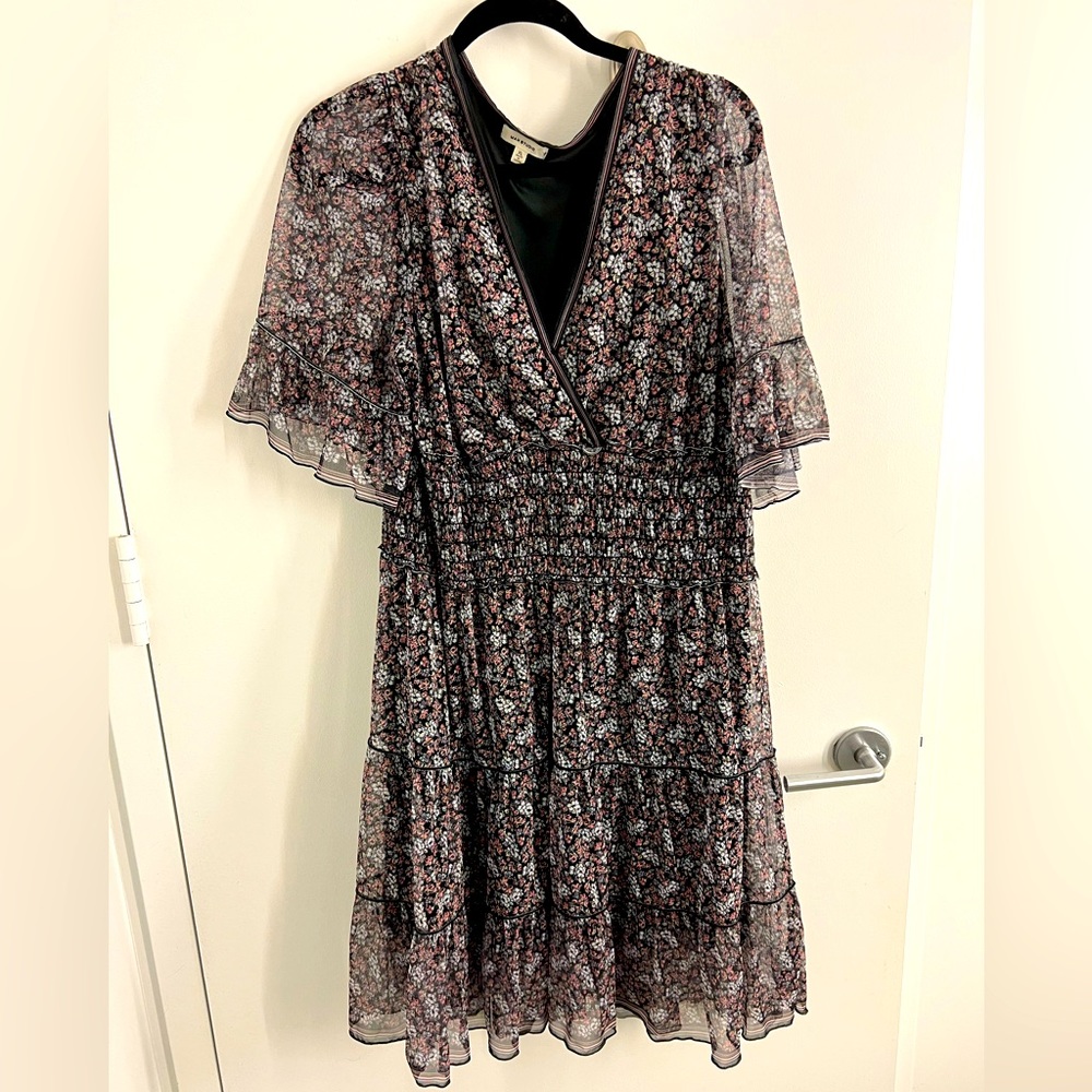 MAX Studio black floral midi dress